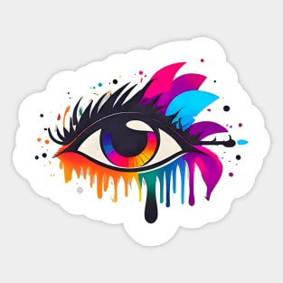 Abstract painting eye Sticker